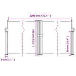 vidaXL Auvent latéral rétractable Noir 140x1200 cm