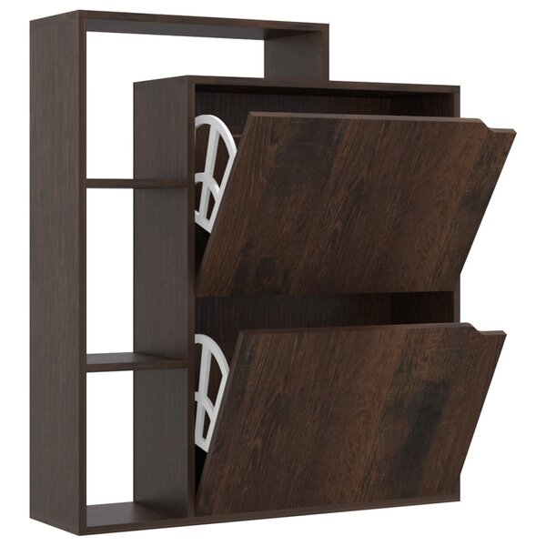 vidaXL Armoire à chaussures Chêne fumé 79 5x24x90 5 cm Aggloméré