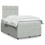 vidaXL Sommier à lattes de lit et matelas Gris clair 120x200cm Velours