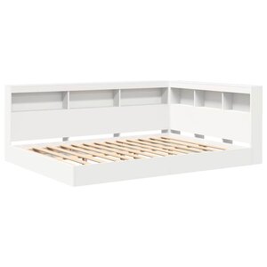 vidaXL Lit Bibliothèque Blanc 160 x 200 cm Bois d'ingénierie