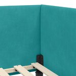 vidaXL Cadre de lit d'angle Turquoise 100 cm x 200 cm tissu