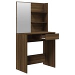 vidaXL Coiffeuse avec miroir Chêne marron 74 5x40x141 cm