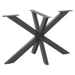 vidaXL Pied de table à manger en forme d'araignée  anthracite  120 x 68 x (72-73) cm  acier