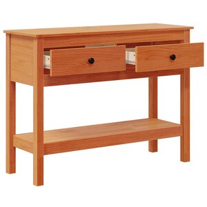 vidaXL Table console Cire marron 100 x 35 x 75 cm Pin massif