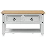 vidaXL Table basse avec tiroir Blanc 85 x 50 x 45 cm Pin massif
