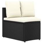 vidaXL Salon de jardin 6 Pièces avec coussins Résine tressée Noir