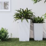 vidaXL Jardinière et intérieur amovible blanc 21 /49 L rotin PP