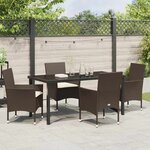 vidaXL Ensemble de salle à manger pour jardin 5 Pièces Marron Poly rotin