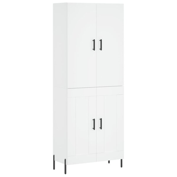 vidaXL Buffet haut Blanc 69 5x34x180 cm Bois d'ingénierie