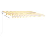 vidaXL Auvent automatique capteur de vent LED 450x350cm Jaune et blanc