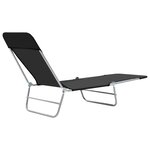 vidaXL Chaises longues pliables lot de 2 Acier et tissu Noir