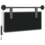 vidaXL Tête de lit suspendue Avec lumière LED Gris foncé Tissu
