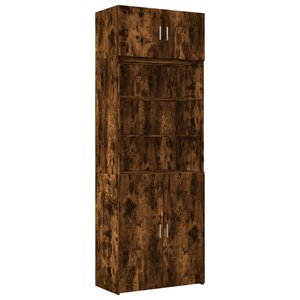 vidaXL Armoire de rangement chêne fumé 80x42 5x225cm bois d'ingénierie