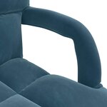 vidaXL Fauteuil de sol ajustable Bleu Velours