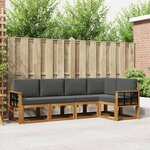 vidaXL Ensemble de canapés d'extérieur 5 Pièces Naturel et Anthracite