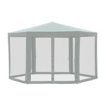 Tonnelle barnum tente de réception hexagonale 10 m² style cosy métal polyester imperméabilisé surface env. 10 m² crème