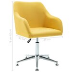 vidaXL Chaise pivotante à manger jaune tissu