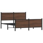 vidaXL Cadre de lit en métal sans matelas chêne marron 140x190 cm