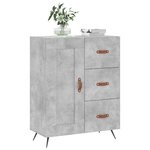 vidaXL Buffet gris béton 69 5x34x90 cm bois d'ingénierie