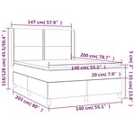 vidaXL Sommier à lattes de lit avec matelas Gris clair 140x200cm Tissu