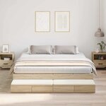 vidaXL Cadre de lit avec rangement Chêne Sonoma 236.5 x 200 x 31.5 cm
