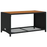 vidaXL Salon de jardin 4 Pièces avec coussins noir résine tressée