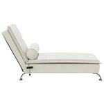 vidaXL Chaise longue de massage avec traversin crème velours