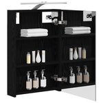 vidaXL Armoire Miroir de Salle de Bain Chêne noir 40 x 10 5 x 60 5 cm