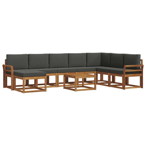 vidaXL Ensemble de canapés d'extérieur 9 Pièces Naturel et Anthracite