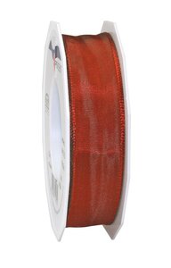Ruban de soie acetat laitonné lyon 25-m-rouleau 25 mm cinabre
