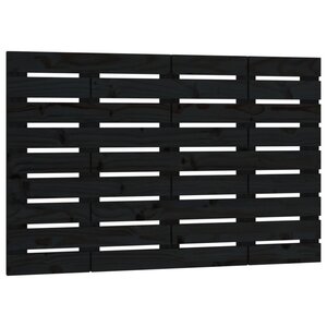 vidaXL Tête de lit murale Noir 96x3x63 cm Bois massif de pin