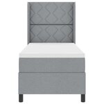 vidaXL Lit à ressorts avec matelas Gris clair 90 x 190 cm tissu