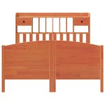 vidaXL Lit bibliothèque sans matelas cire marron 160x200 cm pin massif