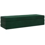 vidaXL Canapé-lit pliable 180 x 67 x 45 cm Vert foncé