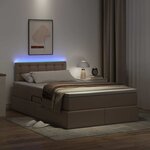 vidaXL Lit avec rangement et LED avec matelas Cappuccino 120 x 200 cm