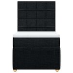 vidaXL Sommier à lattes de lit avec matelas Noir 90x190 cm Tissu