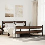 vidaXL Cadre de lit en métal sans matelas chêne marron 180x200 cm