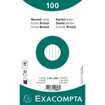 Paquet 100 Fiches Sous Film - Ligné Non Perforé - 125x200mm - Blanc - X 12 - Exacompta