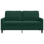 vidaXL Canapé à 2 places Vert foncé 140 cm Velours