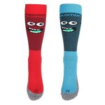 SALOMON Chaussettes de randonnée Diablo Kids x2 - Enfant - Rouge et bleu