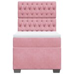 vidaXL Sommier à lattes de lit avec matelas Rose 100x200 cm Velours