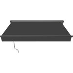 Store banne manuel semi coffre 2,90 x 2m en aluminium, structure grise anthracite, toile grise anthracite BEAURIVAGE