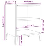 vidaXL Tables de chevet avec pieds en métal 2 Pièces blanc 40x30x50 cm