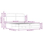 vidaXL Cadre de lit en métal sans matelas chêne fumé 160x200 cm