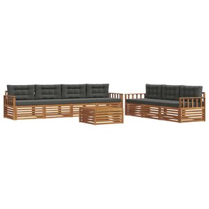 vidaXL Ensemble de canapés d'extérieur 8 Pièces Naturel et Anthracite