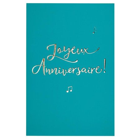 Carte joyeux anniversaire bleu et or - draeger paris