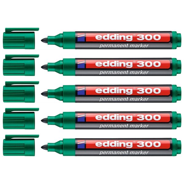 Marqueur Permanent 300 Vert Pointe Ronde 1 5-3 mm x 5 EDDING
