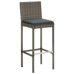 vidaXL Ensemble de bar de jardin 5 Pièces gris bois massif acacia rotin