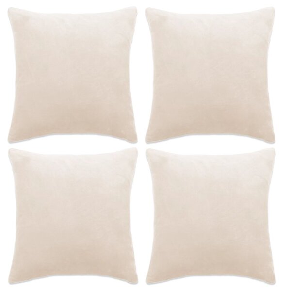 vidaXL Housses de coussin 4 Pièces Tissu 80x80 cm Blanc cassé