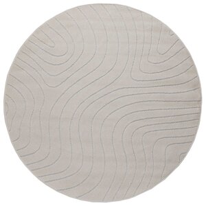 vidaXL Tapis de surface Rond HUARTE Crème Ø 160 CM Polyester